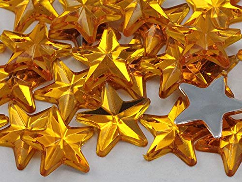 Allstarco 6mm Amber LQ32 Star Self Adhesive Acrylic Rhinestones Plastic Face Gems Stick On Body Jewels for DIY Cards and Invitations Crafts Bling Sticker - 5 Sheets - 250PCS - Image 4